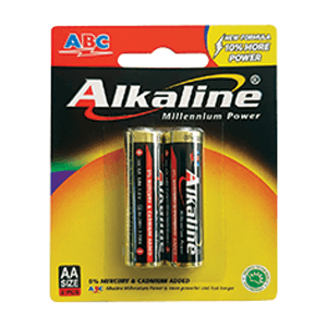 ABC BATTERY ALKALINE AA-LR6/2'S MILLENNIUM PWR PCK 