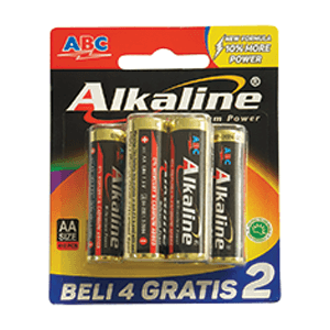 ABC BATTERY ALKALINE AA-LR6/4'S MILLENNIUM PWR PCK 