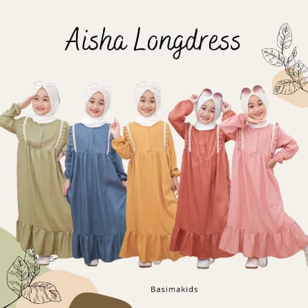 Aisha Longdress - Gamis Cotton Rayon Anak