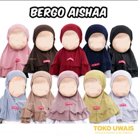 Bergo Aisha - Jilbab Bergo Anak Premium
