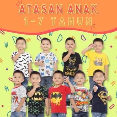 Atasan Kaos Anak Laki - Laki 1 - 7 Tahun Ver. 5