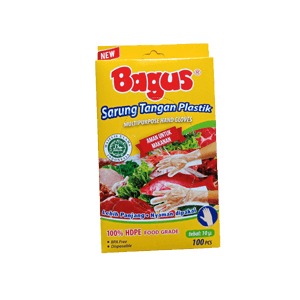 BAGUS SARUNG TANGAN PLASTIK 100'S  BOX 