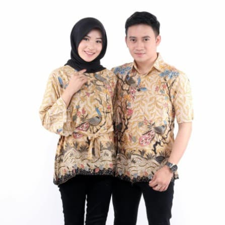 Baju Batik Couple Merak Modern