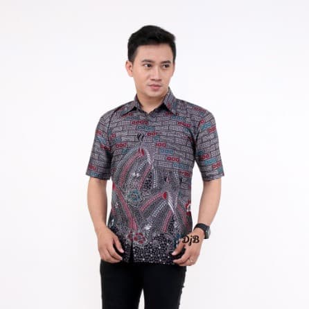 Baju Batik Pria 848V0 Lengan Pendek G  - Part 2