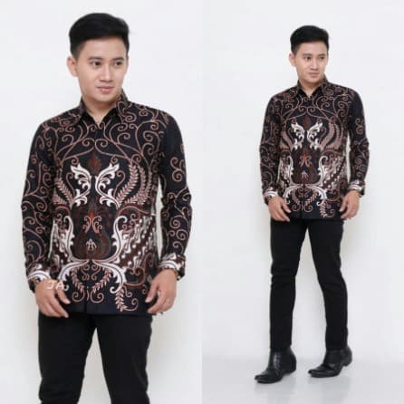 Baju Batik Pria Alila Brown