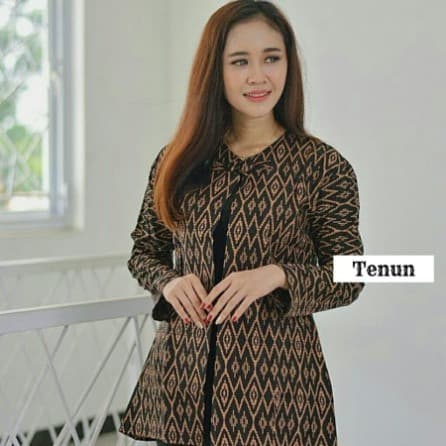 Baju Batik Wanita Outer Motif Tenun Modern 