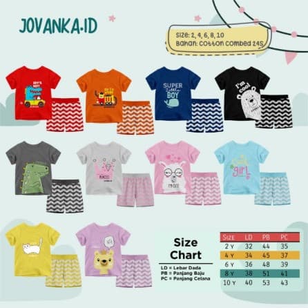 Baju Kaos Setelan Anak Unisex