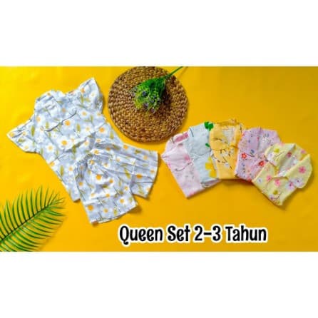Queen Set - Baju Piyama Pendek Setelan Anak