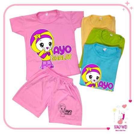 Baju Setelan Anak Motif Ayo Shalat 0 - 4 Tahun
