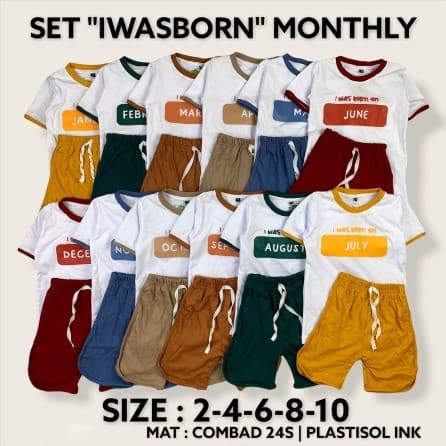 Baju Setelan Anak Motif Month 