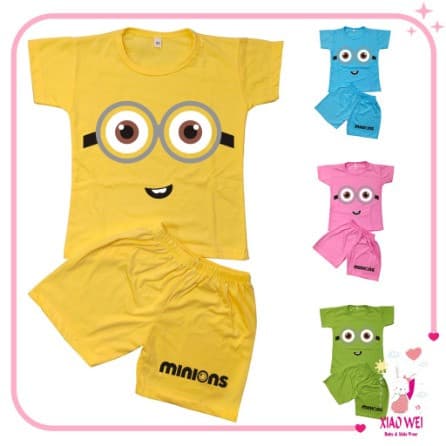 Baju Setelan Anak Unisex Motif MINIONS 0 - 4 Tahun