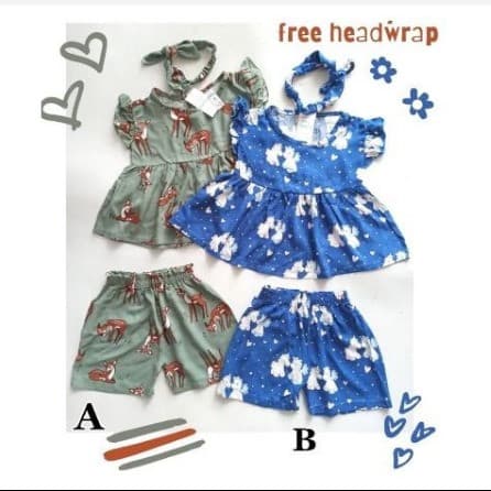 Baju Setelan + Bandana Anak