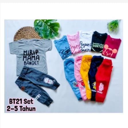 BT21 Set - Baju Setelan Celana Panjang Anak Perempuan 