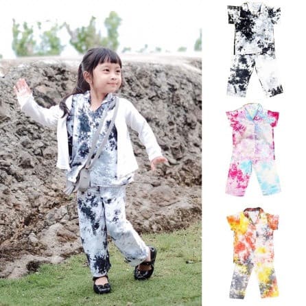 Baju Setelan Celana Panjang Tie Dye Anak Unisex