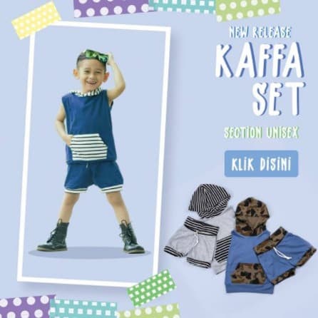 Kaffa Set - Baju Setelan Celana Pendek Anak Unisex