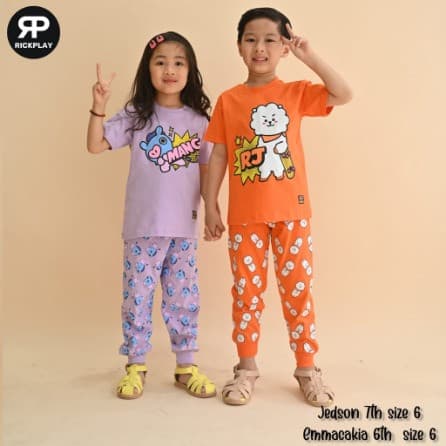 Baju Tidur Celana Panjang Motif BT21 Anak Unisex