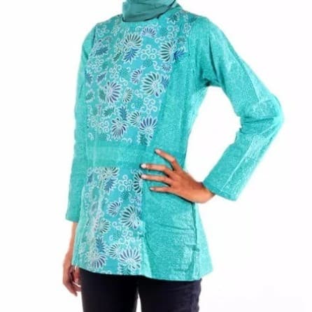 Baju Batik Wanita Blus Motif Bunga Daun Tosca
