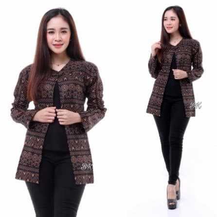 Baju Batik Wanita Bolero Blazer Motif Songket