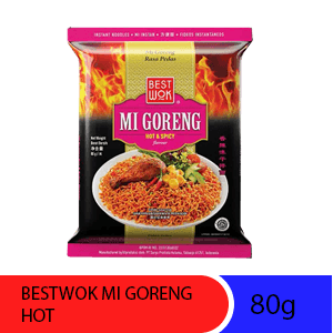 BESTWOK MI GORENG HOT & SPICY PCK 80g