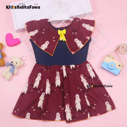 ( Bludru ) Dress Yolla Size 1 - 2 Tahun