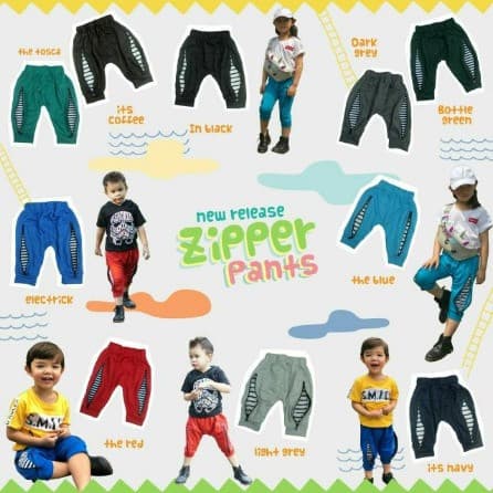 Zipper Pants - Celana 3/4 Anak Unisex