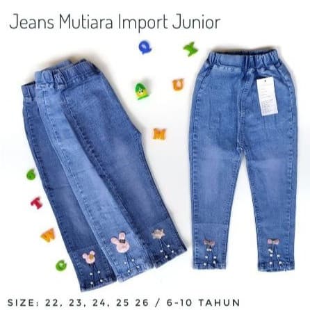 Celana Panjang Jeans Anak Perempuan 6 - 10 Tahun