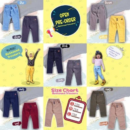 Buttoned Trousers - Celana Panjang Anak Unisex Kids