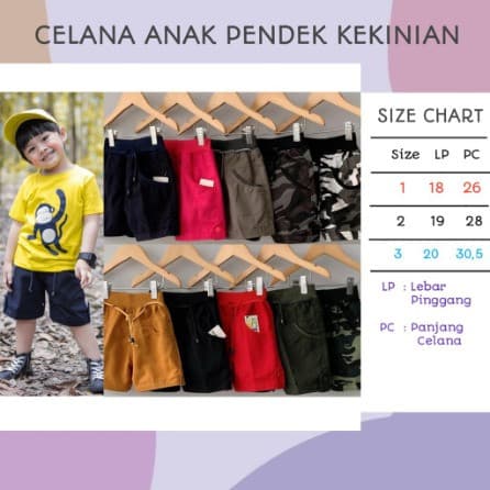 Celana Pendek Anak 1 - 3 Tahun