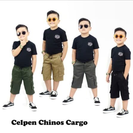 Celana Pendek Chinos Anak Laki-Laki 2 - 12 Tahun