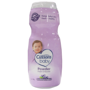 CUSSONS BABY POWDER BLUE/B SMOOTHIE BTL 100g
