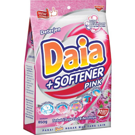 DAIA DETERGEN+SOFTENER PINK 850g