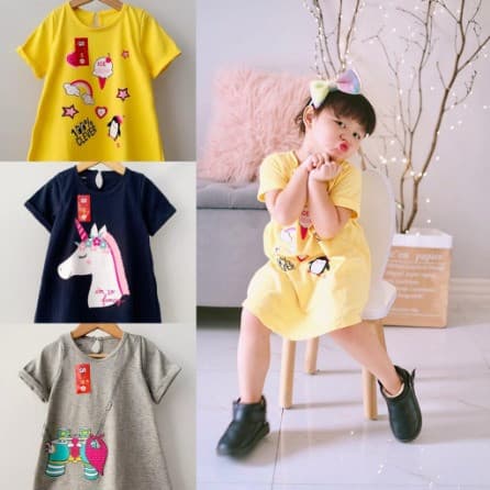 Daster Anak Smilee Sablon Mix Motif 6 - 10 Tahun
