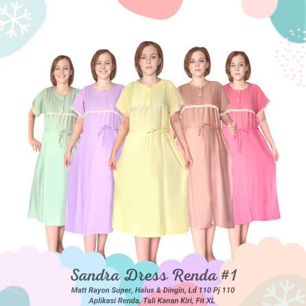 Daster Bali Busui Sandra Plain Renda Part 2