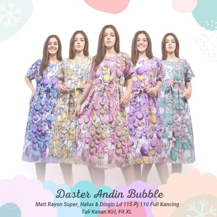 Daster Full Kancing Motif Andin Ranting