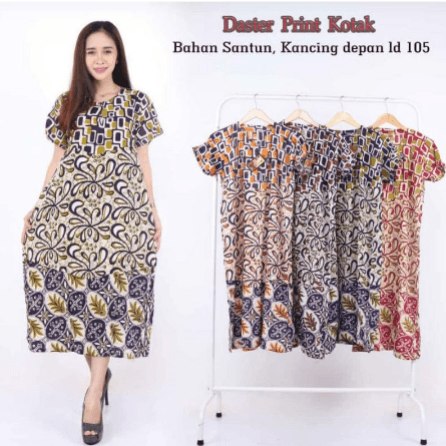 Daster Lengan Pendek Abstrak