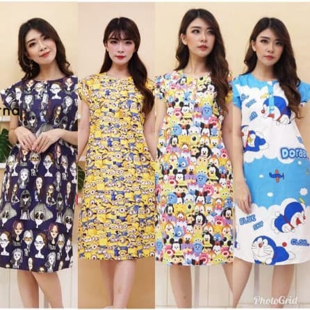 Daster Lengan Pendek Busui Polka