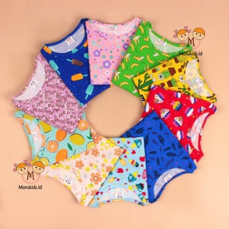 Daster Lengan Pendek Motif Random Anak Perempuan