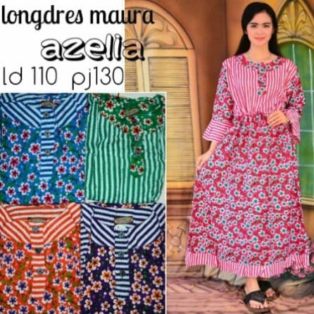 Daster Maura Lengan Panjang Busui Karet Pinggang