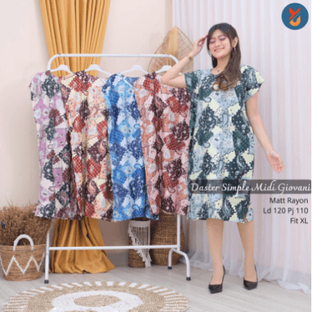 Daster Midi Simple Motif Florida