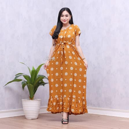 Daster Panjang Jumbo Serut Omega