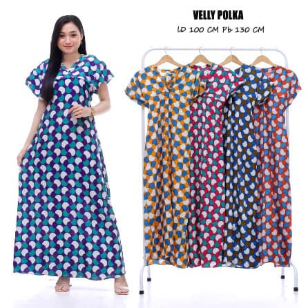Daster Panjang Veli Polka