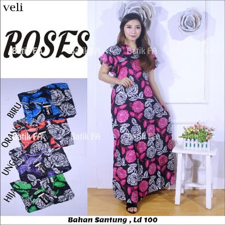 Daster Panjang Veli Roses