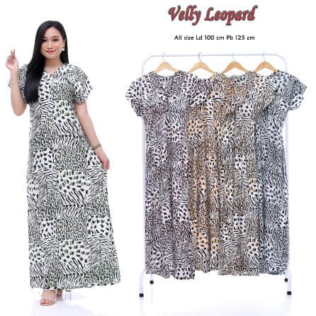 Daster Panjang Velly Leopard