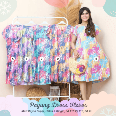 Daster Payung Bumil-Busui Motif Flores