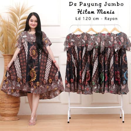 Daster Payung Jumbo Hitam Manis