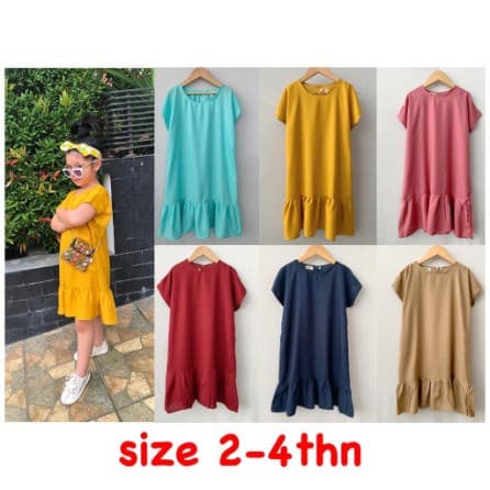 Daster Rayon Polos Anak 2 - 6 Tahun