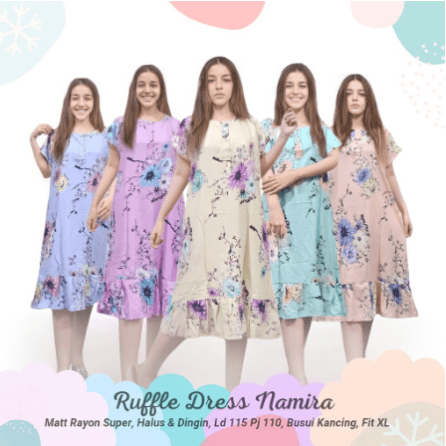 Daster Ruffle Busui Motif Nolla
