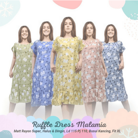 Daster Ruffle Jumbo Busui Motif Samira