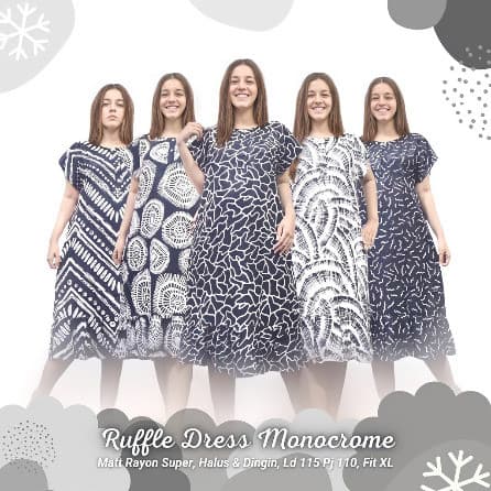 Daster Ruffle Monocrome