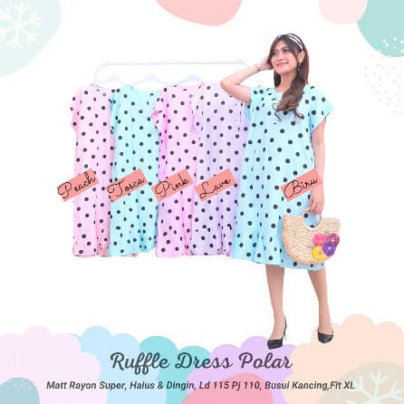 Daster Ruffle Motif Polar